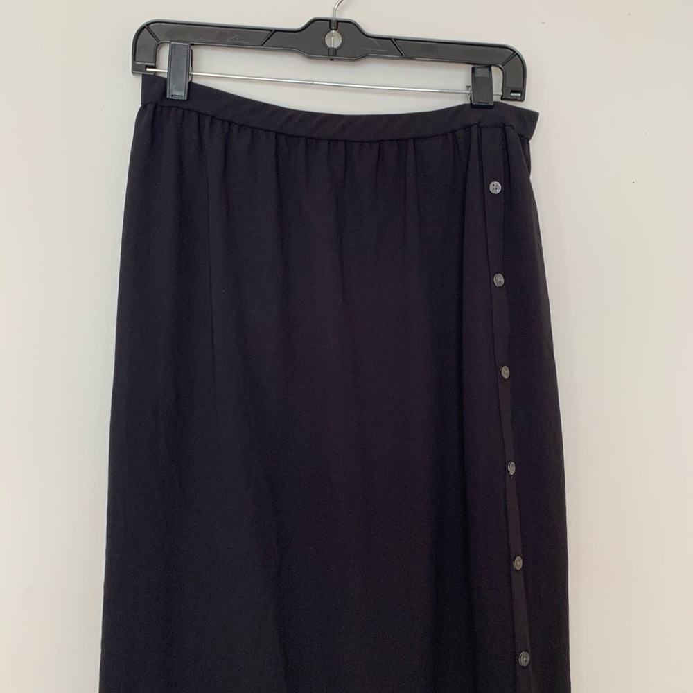 JAMES PERSE Black Side Button Silky Skirt